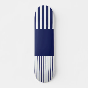 Colour Pop Stripes - Blue and White Skateboard