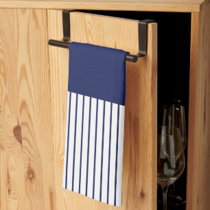 Colour Pop Stripes - Blue and White Tea Towel