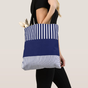 Colour Pop Stripes - Blue and White Tote Bag