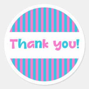 Colour Pop Stripes – Fun Thank You Sticker