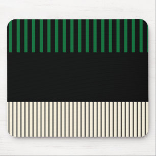 Colour Pop Stripes - Green, Cream and Black Mouse Mat