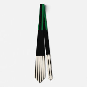 Colour Pop Stripes - Green, Cream and Black Tie