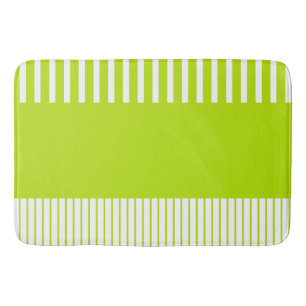 Colour Pop Stripes in Lime Green and White Bath Mat