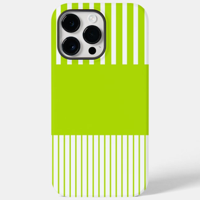 Colour Pop Stripes in Lime Green and White Case-Mate iPhone Case (Back)