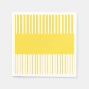 Colour Pop Stripes - Lemon Yellow and White Napkin