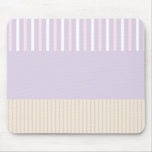 Colour Pop Stripes - Pastel Pink, Yellow & Purple Mouse Mat