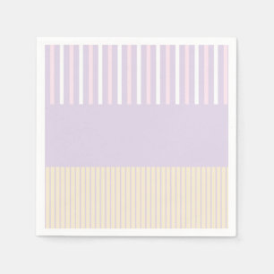 Colour Pop Stripes - Pastel Pink, Yellow & Purple Napkin