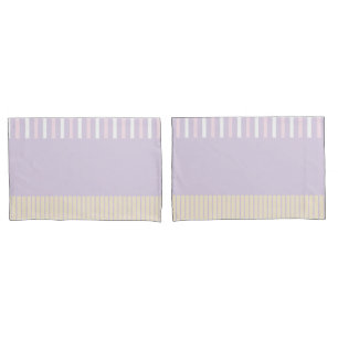 Colour Pop Stripes - Pastel Pink, Yellow & Purple Pillowcase
