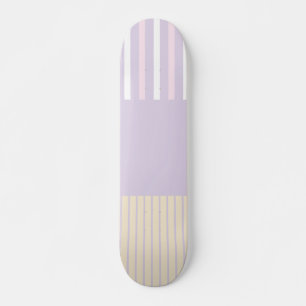 Colour Pop Stripes - Pastel Pink, Yellow & Purple Skateboard