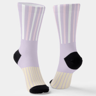 Colour Pop Stripes - Pastel Pink, Yellow & Purple Socks