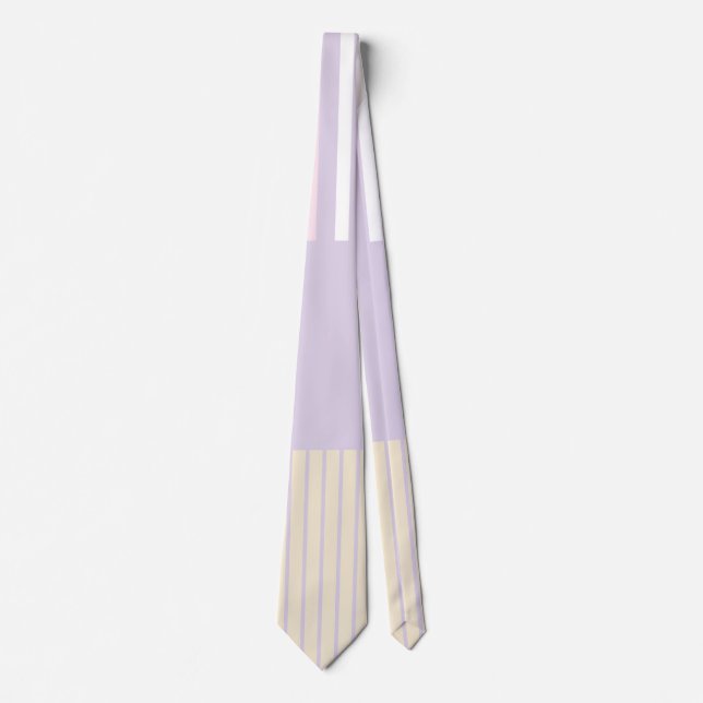 Colour Pop Stripes - Pastel Pink, Yellow & Purple Tie (Front)