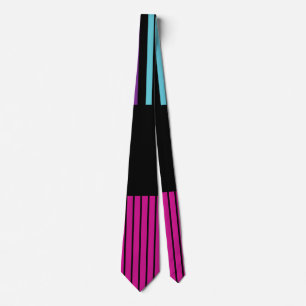 Colour Pop Stripes - Pink, Purple, Blue and Black Tie