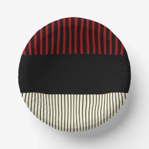 Colour Pop Stripes - Red & Cream Paper Plate