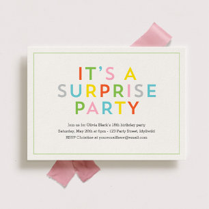 Colour Pop Surprise Birthday Party Invitation