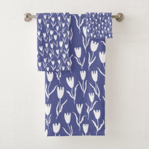 Colour Pop Tulips - Blue Purple Bath Towel Set