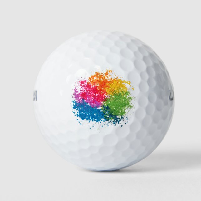 Colour Powder Rainbow Golf Balls (Front)
