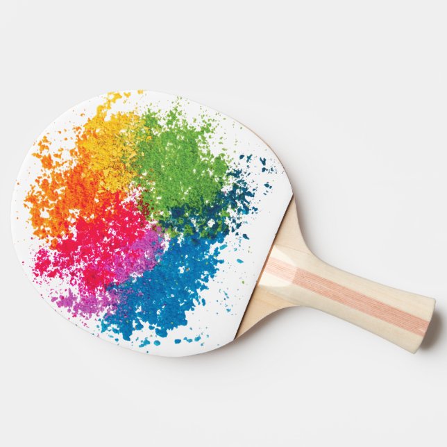 Colour Powder Rainbow Ping Pong Paddle (Back Side)