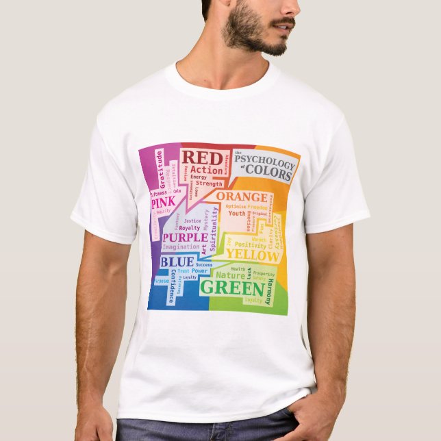 Colour Psychology Word Cloud Illustration Boxes  T-Shirt (Front)