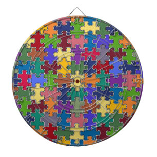 colour puzzle pieces dartboard