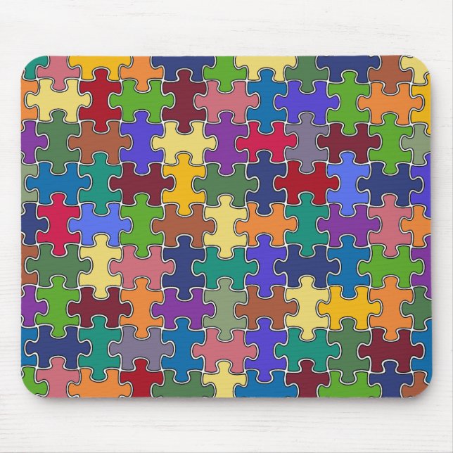colour puzzle pieces mouse mat (Front)