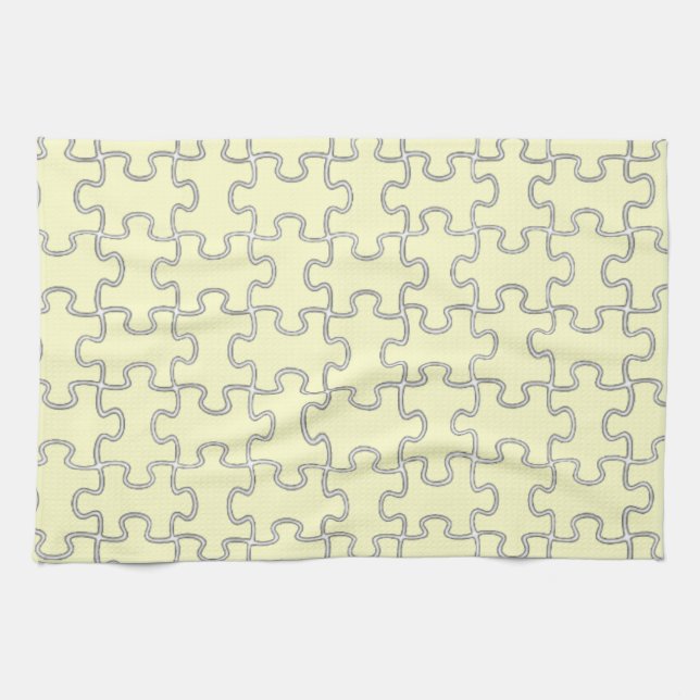 colour puzzle pieces tea towel (Horizontal)
