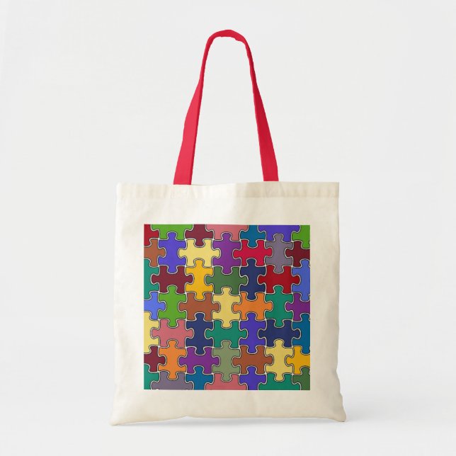 colour puzzle pieces tote bag (Front)