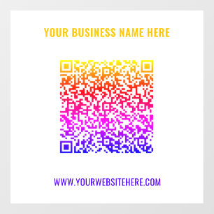 Colour QR Code Custom Text and Colours Window Clin Window Cling