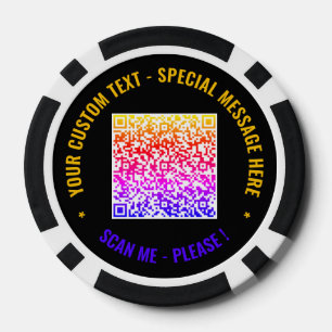 Colour QR Code Custom Text Poker Chips Your Colour