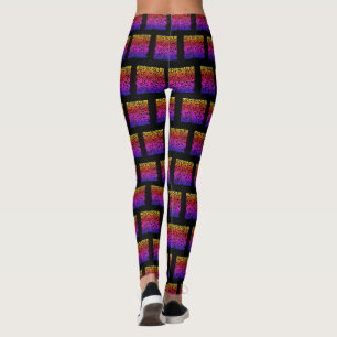 Colour QR Code Scan Black Leggings Custom Colours