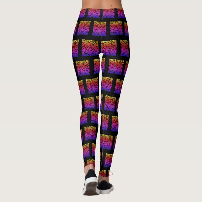 Colour QR Code Scan Black Leggings Custom Colours (Back)