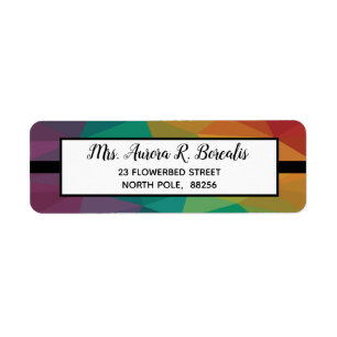 Colour Rainbow geometric design address label