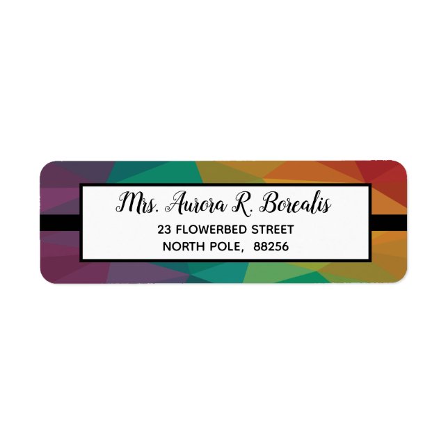 Colour Rainbow geometric design address label (Front)