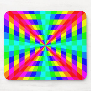 colour rainbow square tunnel mouse mat