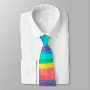 Colour Rainbow Watercolors Stripes Pattern Tie