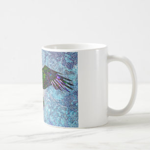 Colour Raven On Blue Coffee Mug