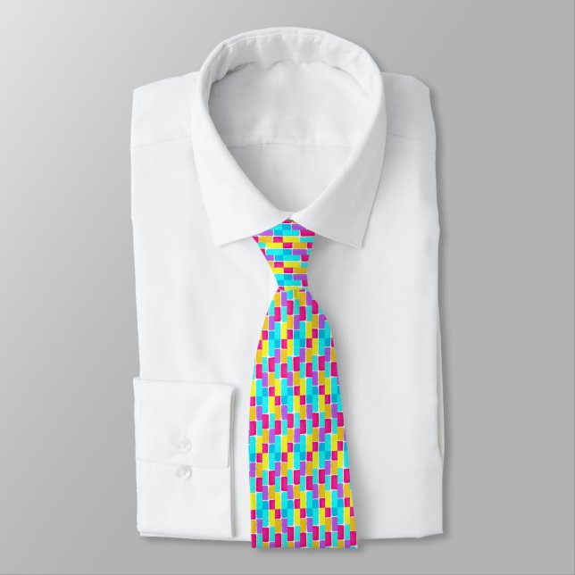 Colour Rectangles Tie (Tied)