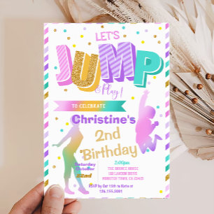 Colour Retro Jump and Play Birthday Invitation