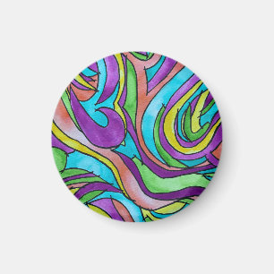 Colour Rhythm-Hand Painted Abstract Watercolor Art Magnet