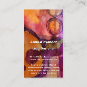 Colour Rising Abstract Watercolor Business Card