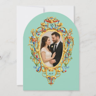 Colour Rococo Cartouche Photo Template Wedding