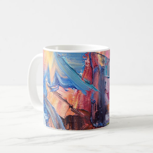 Colour Rush Abstract Oil Paint Mug (Front Left)