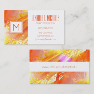 colour seamless art background yellow, orange business card
