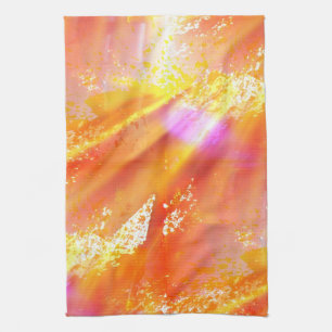 colour seamless art background yellow, orange tea towel