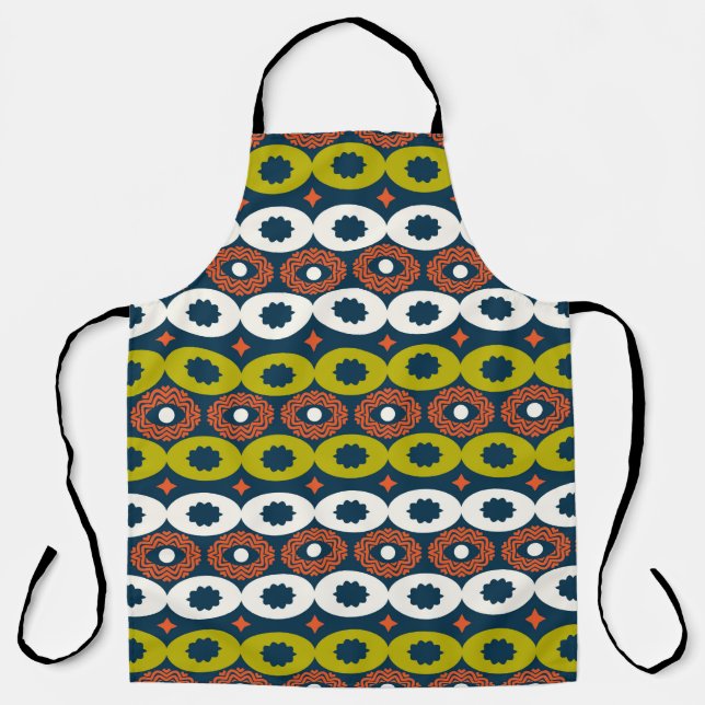 Colour seamless pattern with oval shapes in Africa Apron (Front)