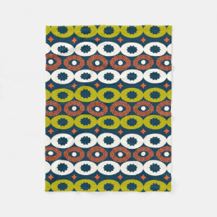 Colour seamless pattern with oval shapes in Africa Fleece Blanket