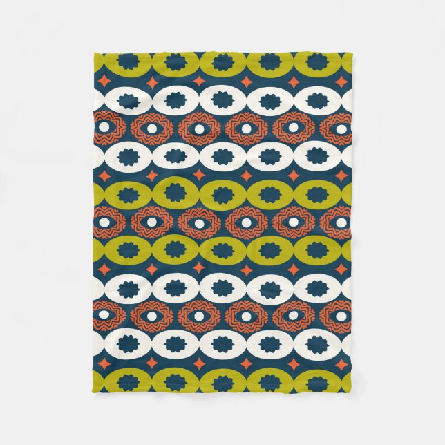 Colour seamless pattern with oval shapes in Africa Fleece Blanket (Front)