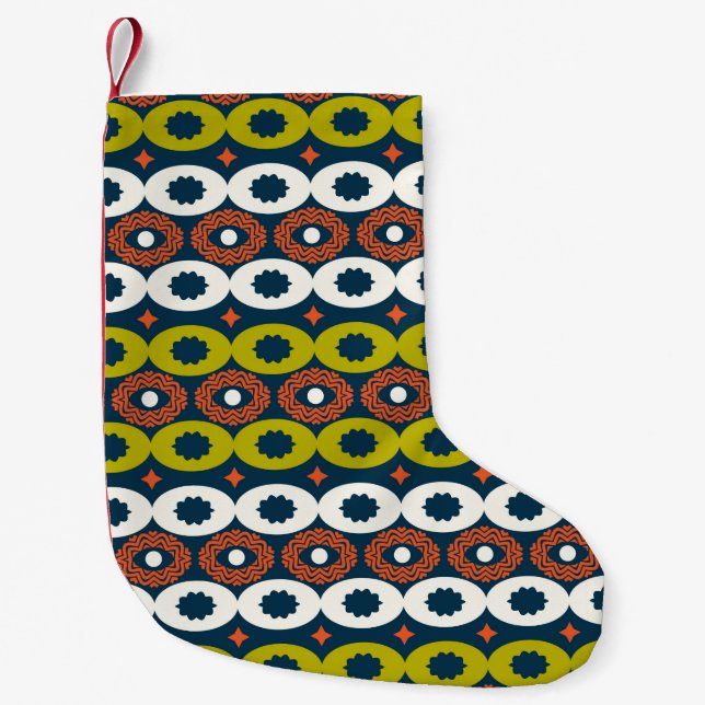 Colour seamless pattern with oval shapes in Africa Small Christmas Stocking (Front)