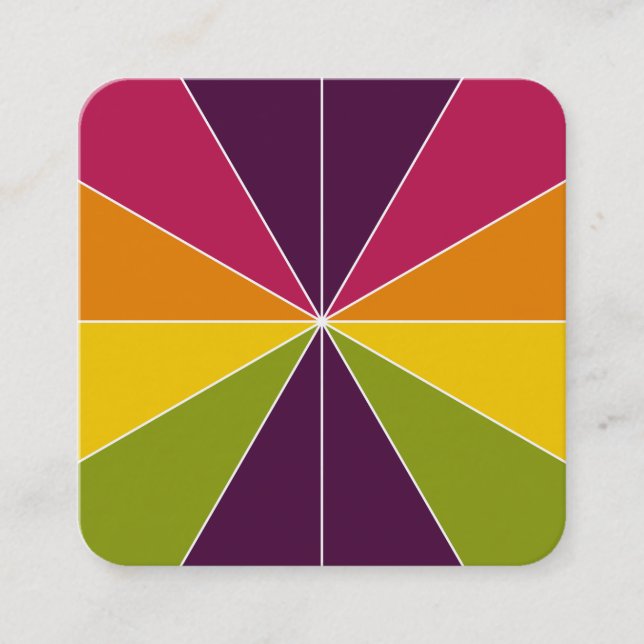 Colour Segments 02 Square Business Card (Front)