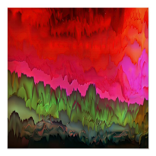 "Colour Serenade" Colourful Abstract Art  Poster (Front)