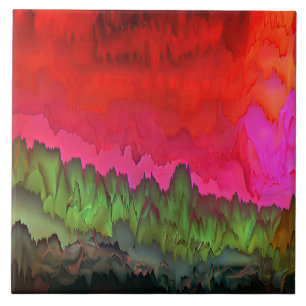 "Colour Serenade" Colourful Abstract Art Tile